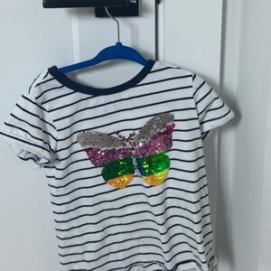 Joules girls “flippy” butterfly shirt